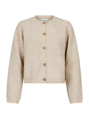Limo Fluffy Knit Cardigan - Sand