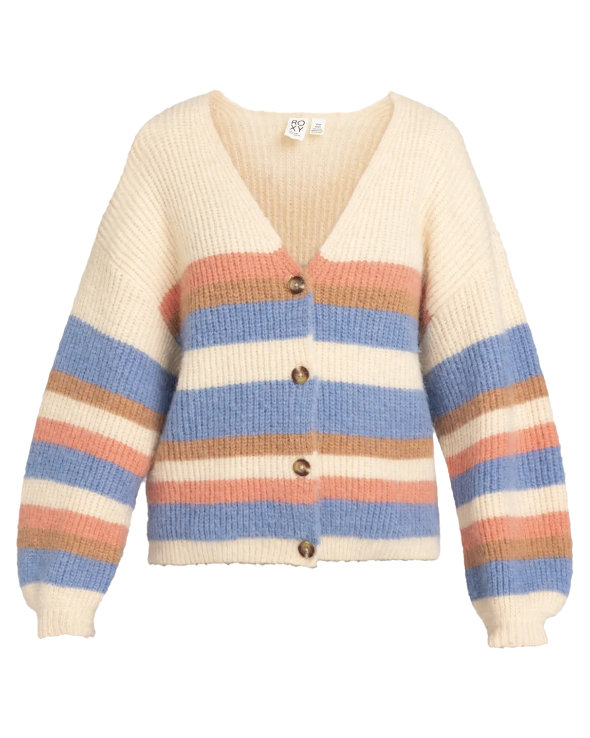 Marble Tiles Stripe Cardigan in Parchment