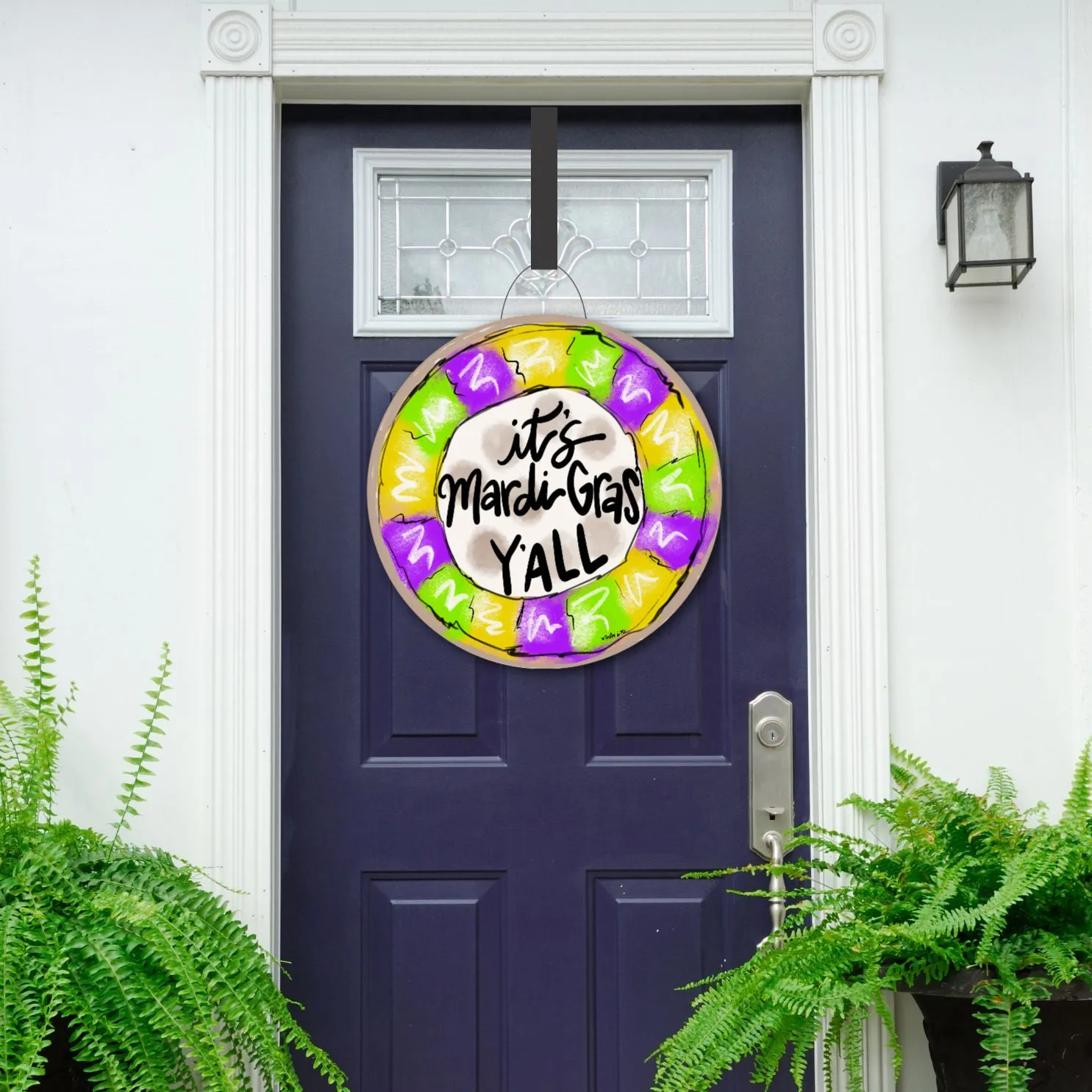 Mardi Gras Y'All Door Hanger