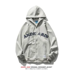 Men's Cardigan Hoodie Spring Hooded Sweater Men's Spring and Autumn Loose Student Casual Jacket