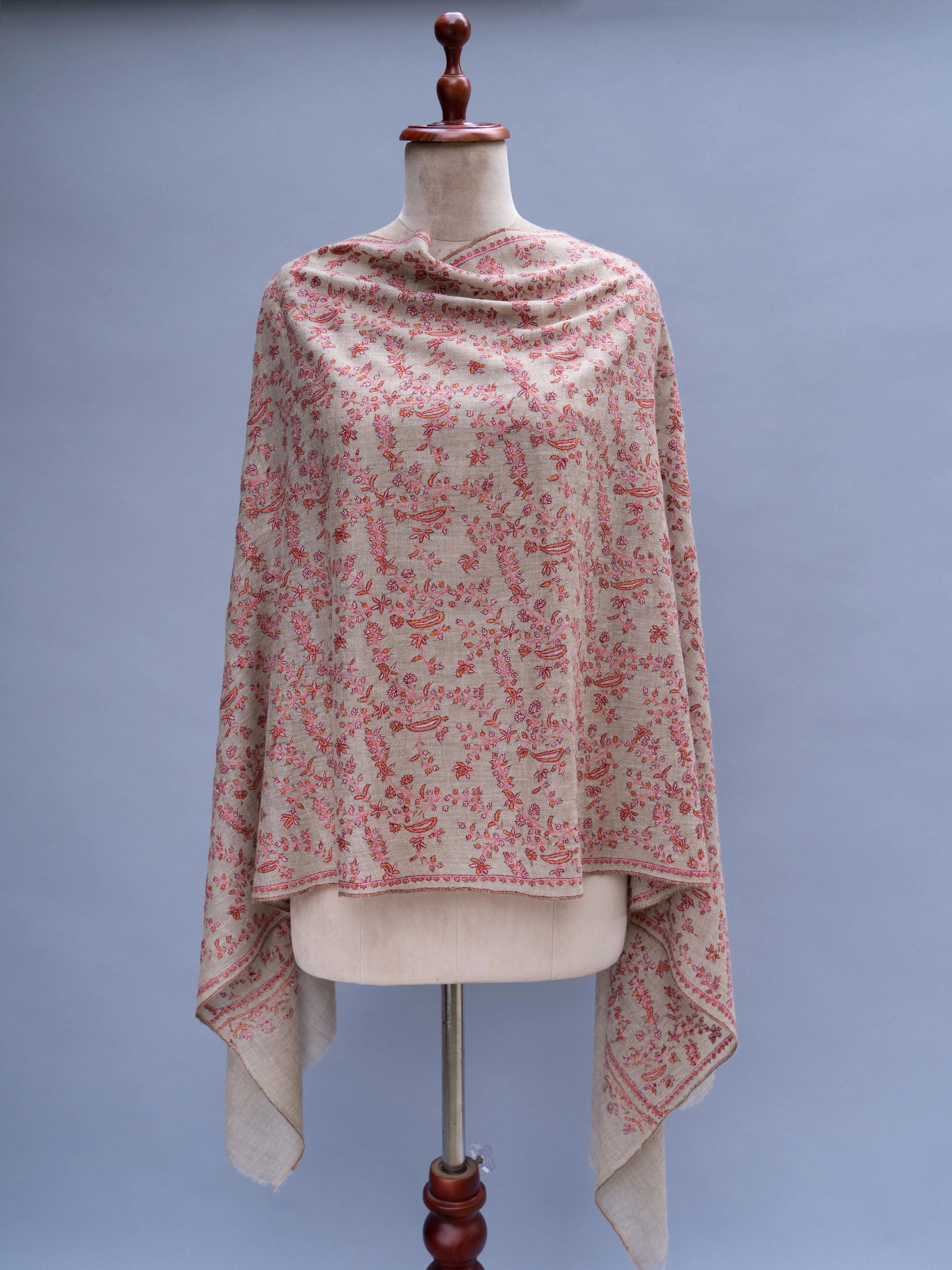 Natural Grey Pretty Cashmere Wrap