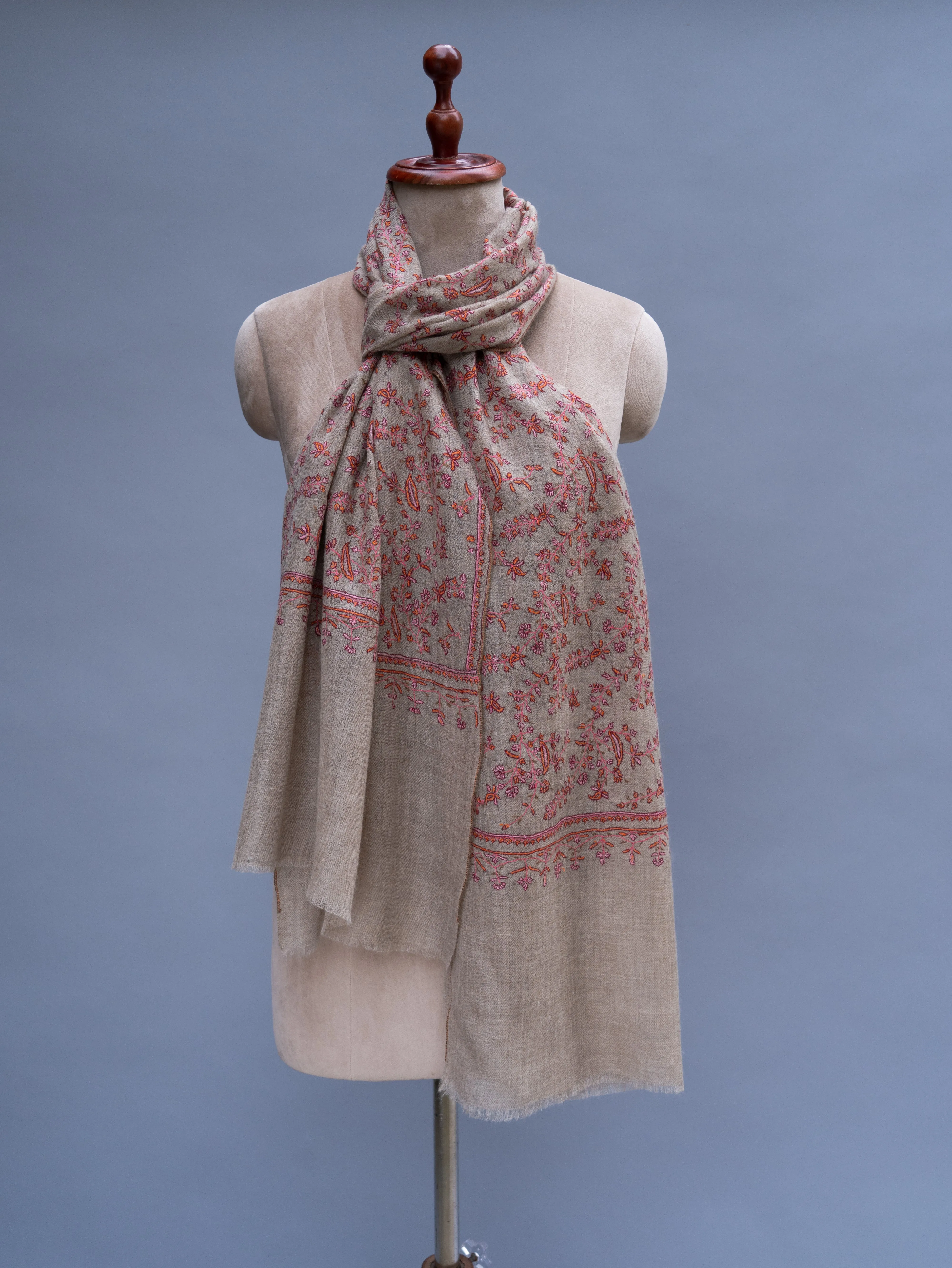 Natural Grey Pretty Cashmere Wrap