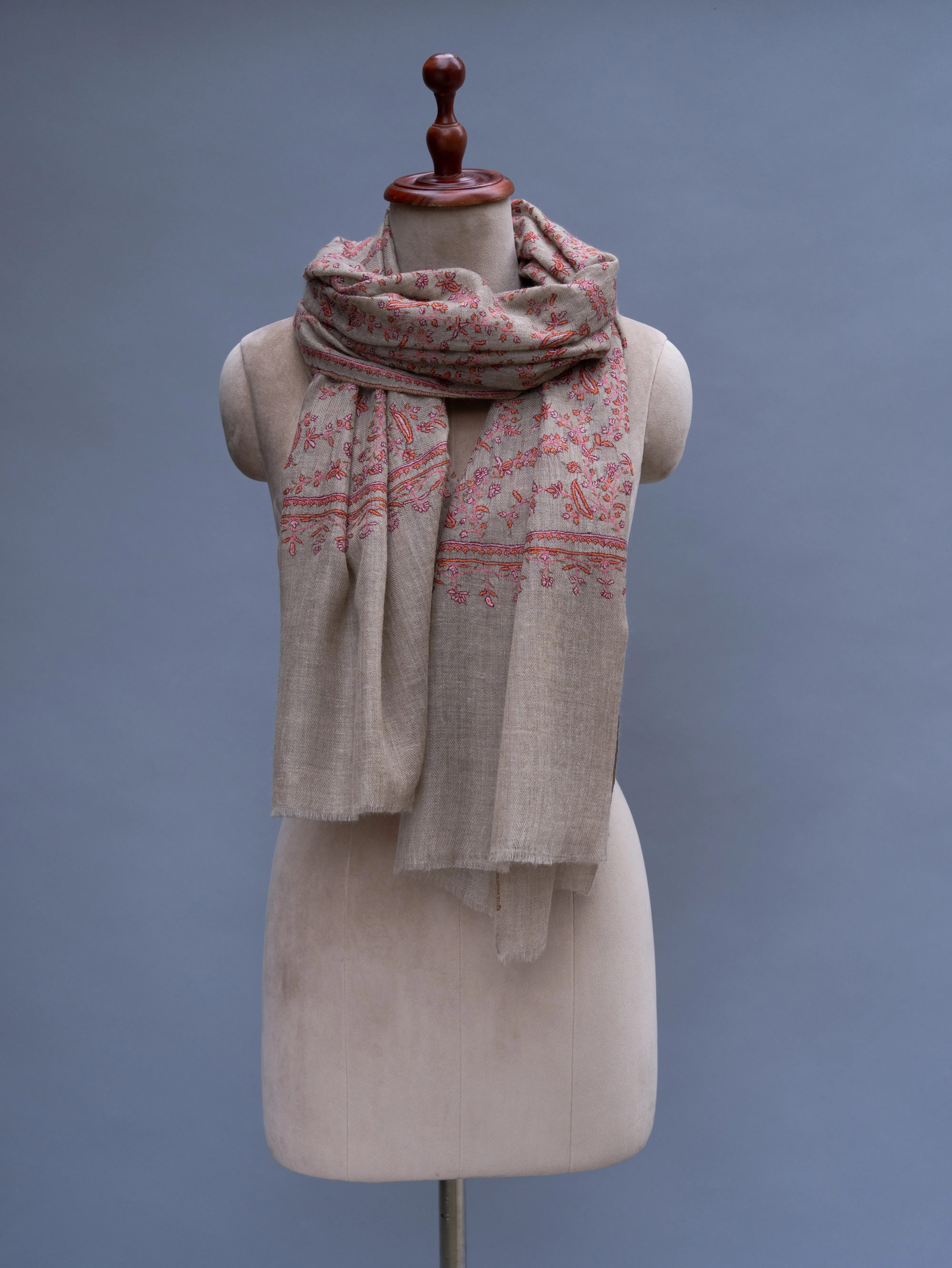 Natural Grey Pretty Cashmere Wrap