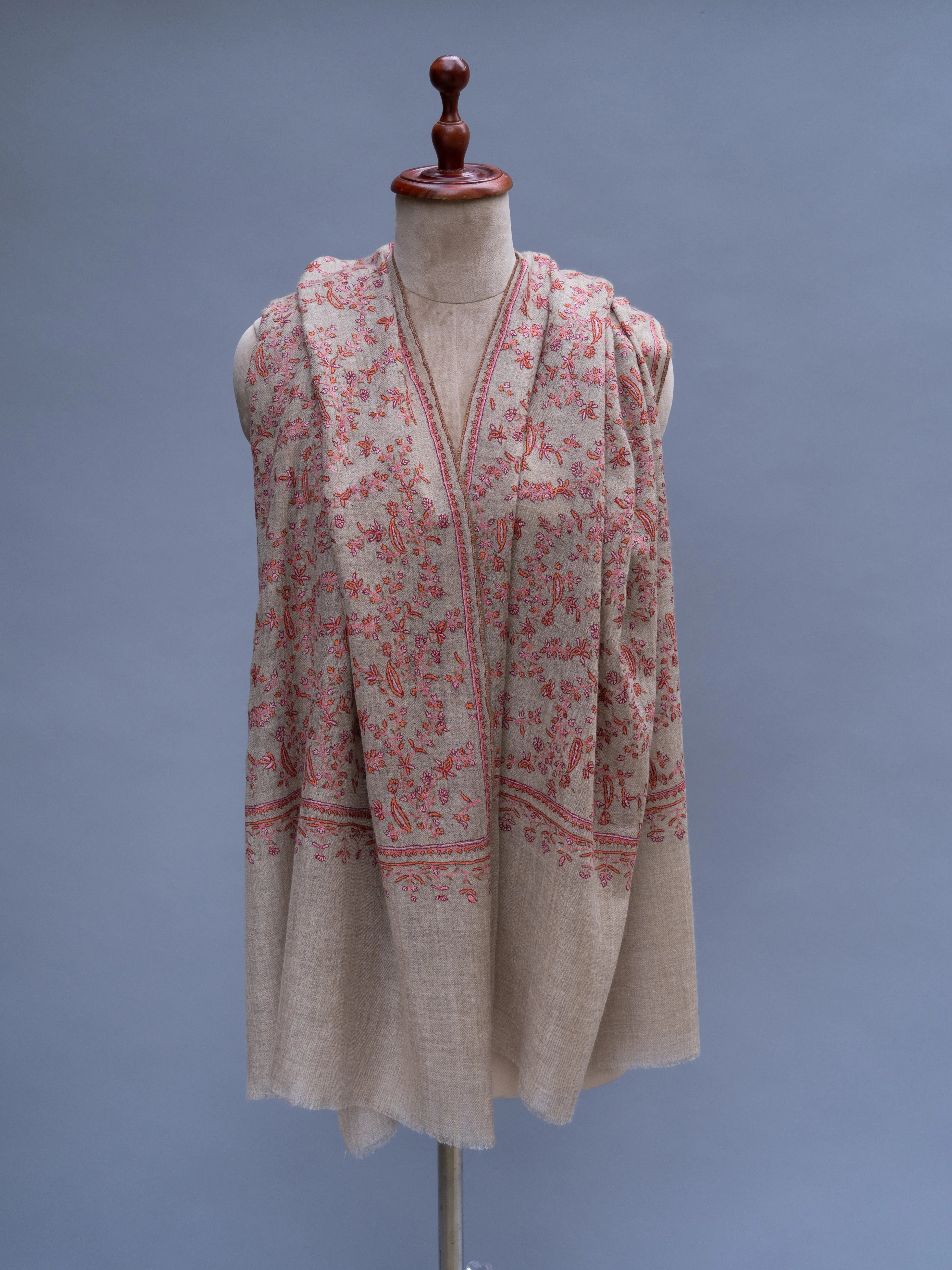 Natural Grey Pretty Cashmere Wrap
