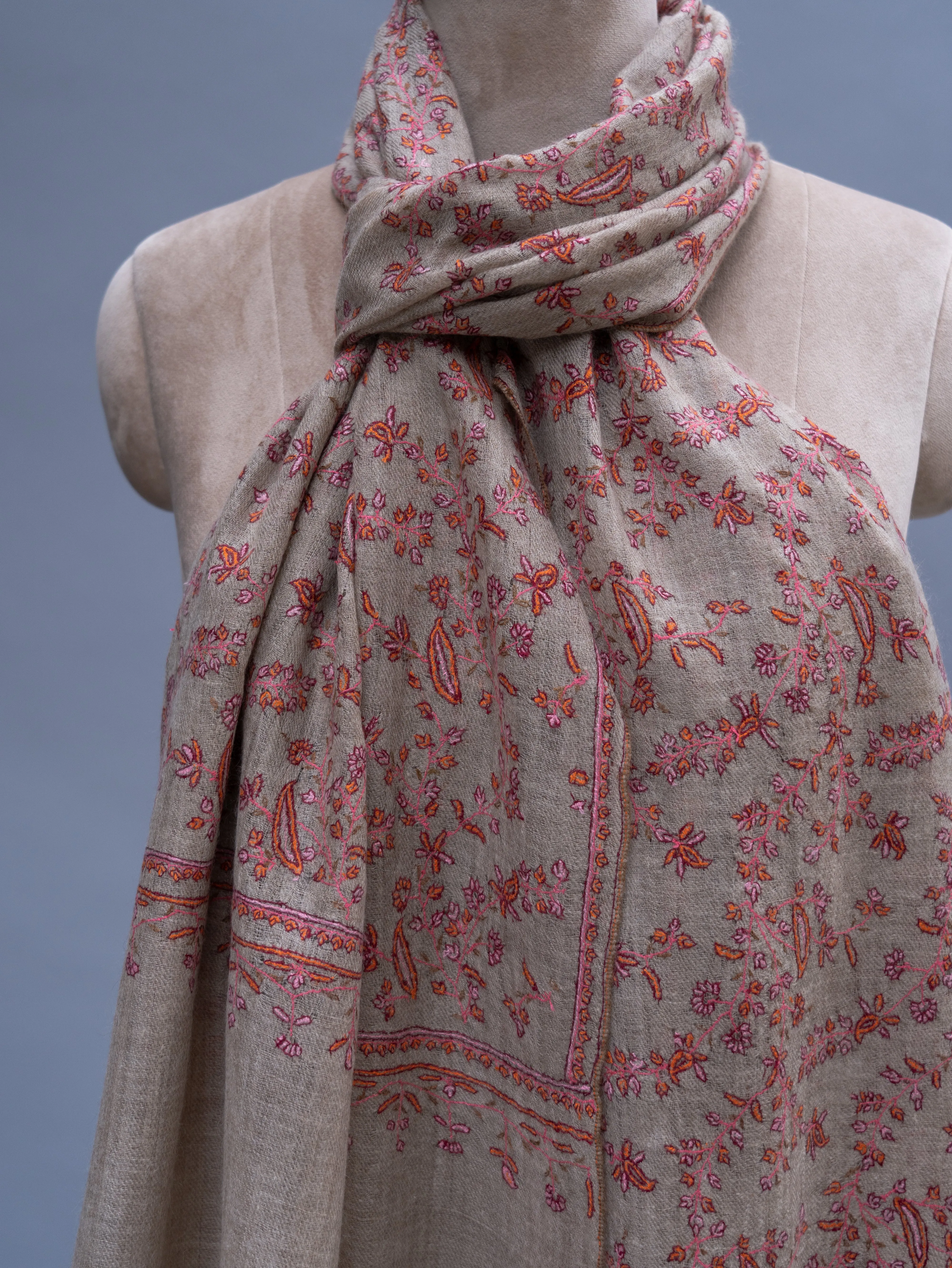 Natural Grey Pretty Cashmere Wrap