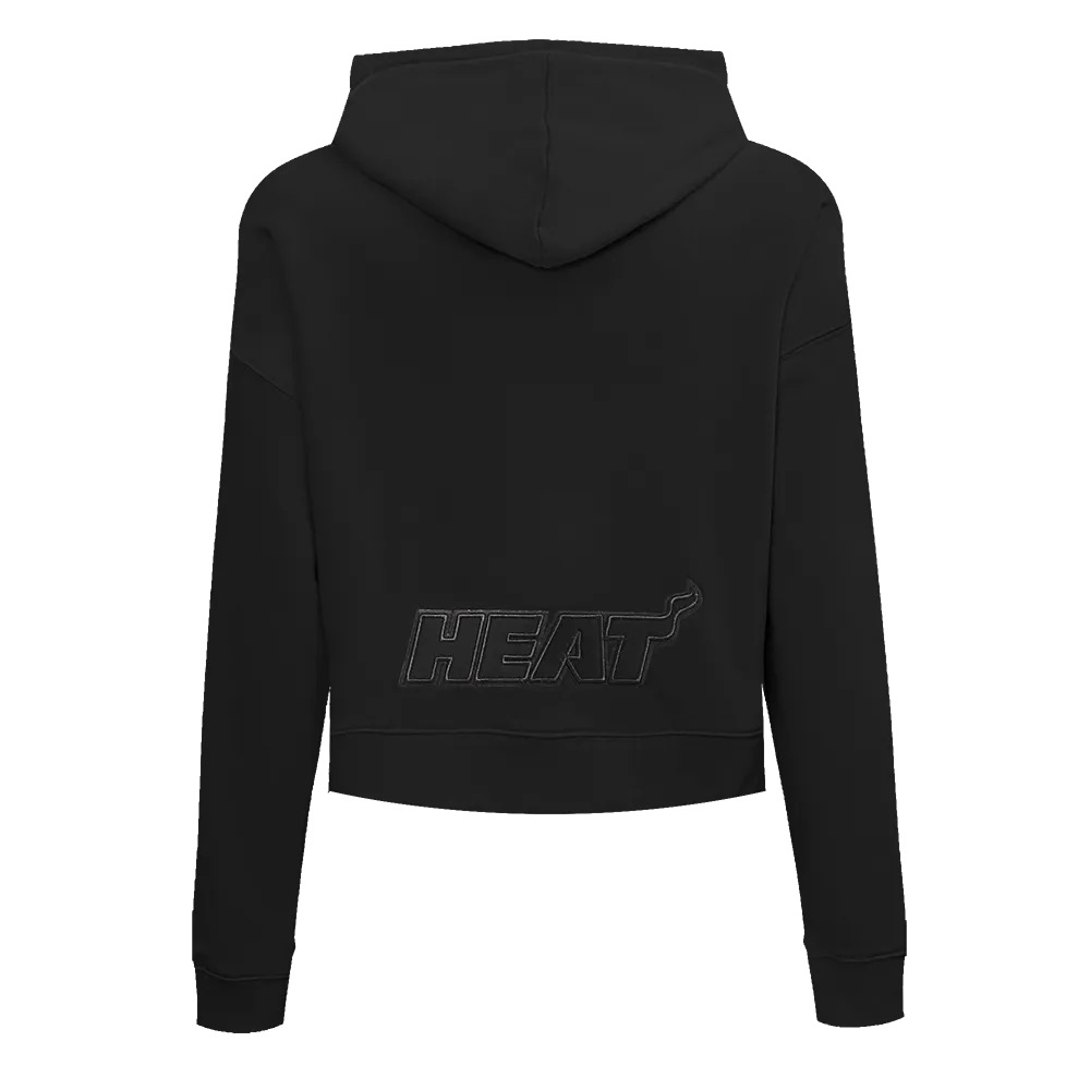 NBA MIAMI HEAT NEUTRAL WOMEN'S CROPPED PO HOODIE (BLACK)