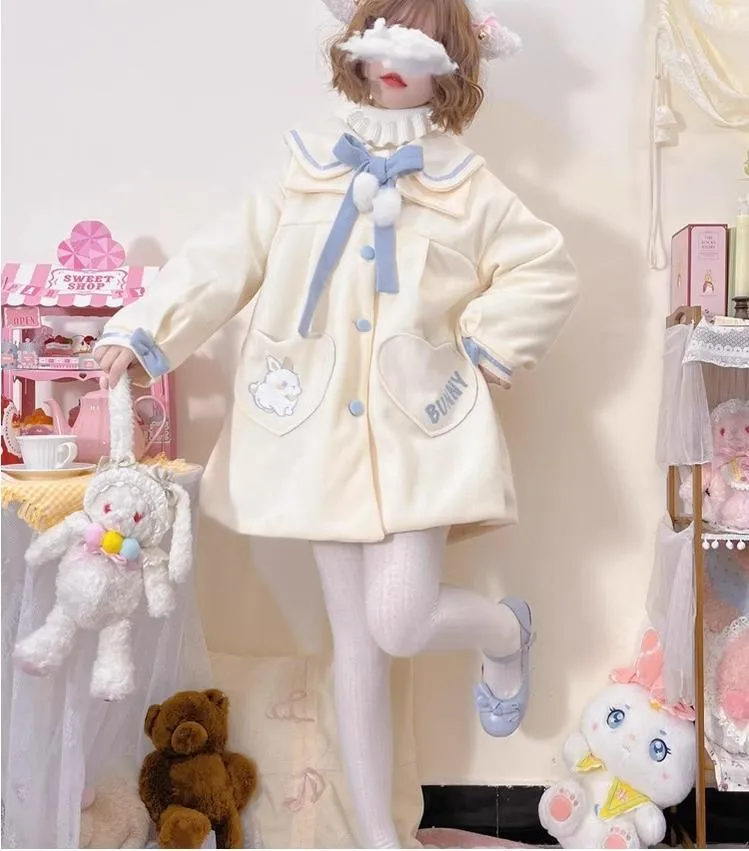 Niu Niu~Plus Size Lolita Coat Woolen Winter Lolita Overcoat