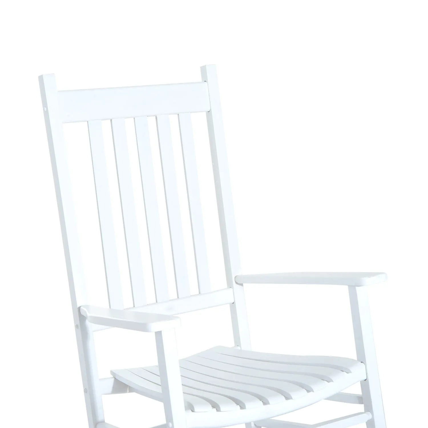 Outdoor Porch Rocking Chair Armchair Wooden Patio Rocker Balcony Deck Garden Seat White