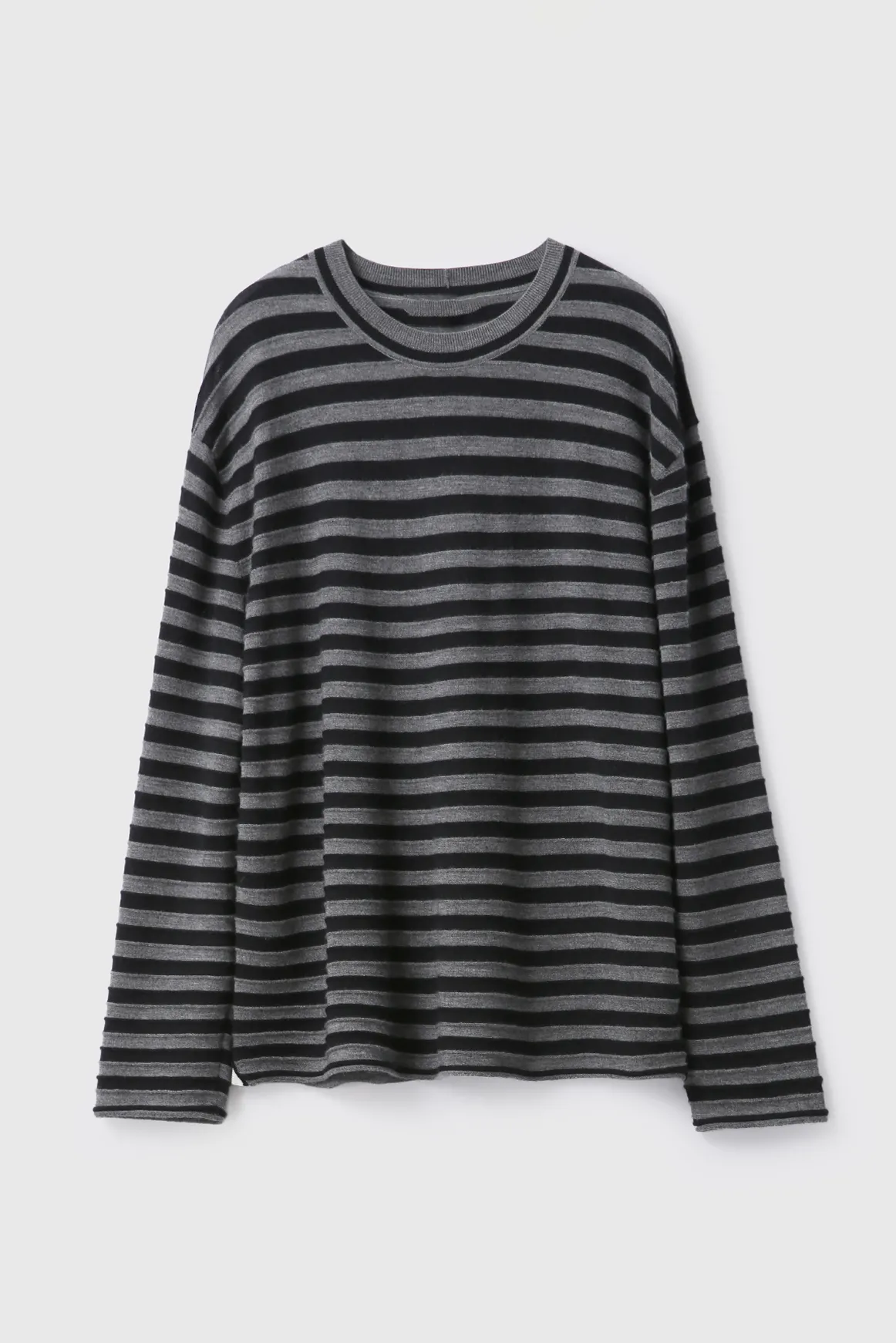 Oversized Long Sleeve Wool Stripe Shirt