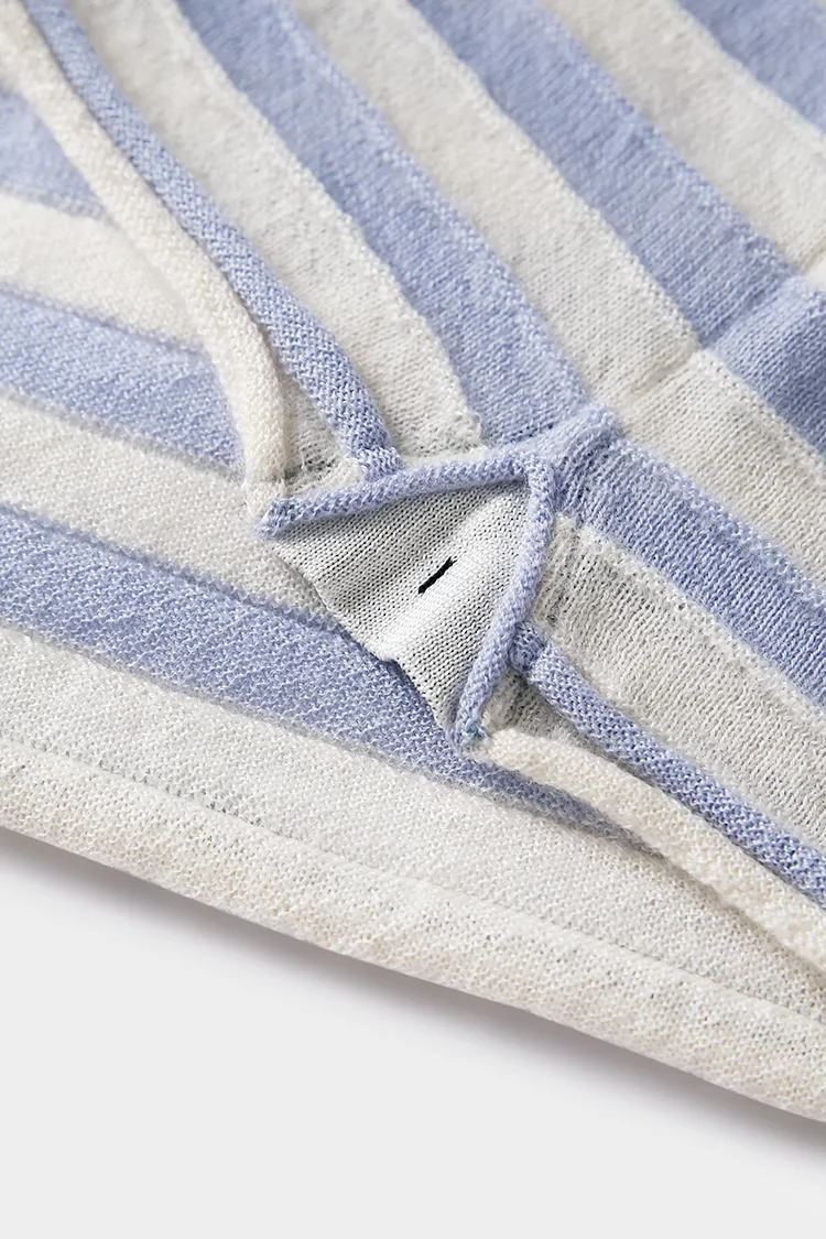 Oversized Long Sleeve Wool Stripe Shirt