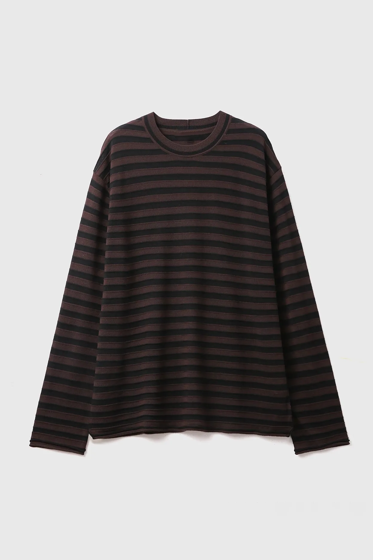 Oversized Long Sleeve Wool Stripe Shirt