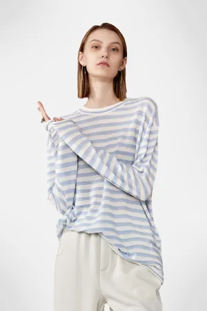 Oversized Long Sleeve Wool Stripe Shirt