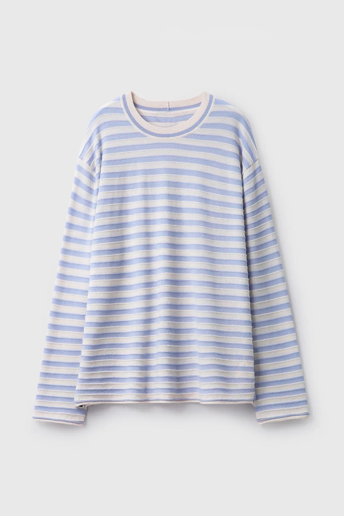 Oversized Long Sleeve Wool Stripe Shirt