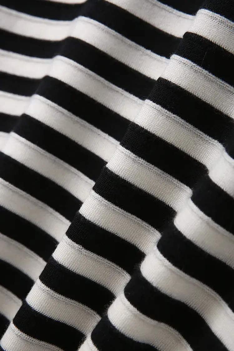 Oversized Long Sleeve Wool Stripe Shirt