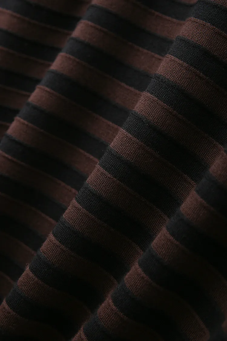 Oversized Long Sleeve Wool Stripe Shirt