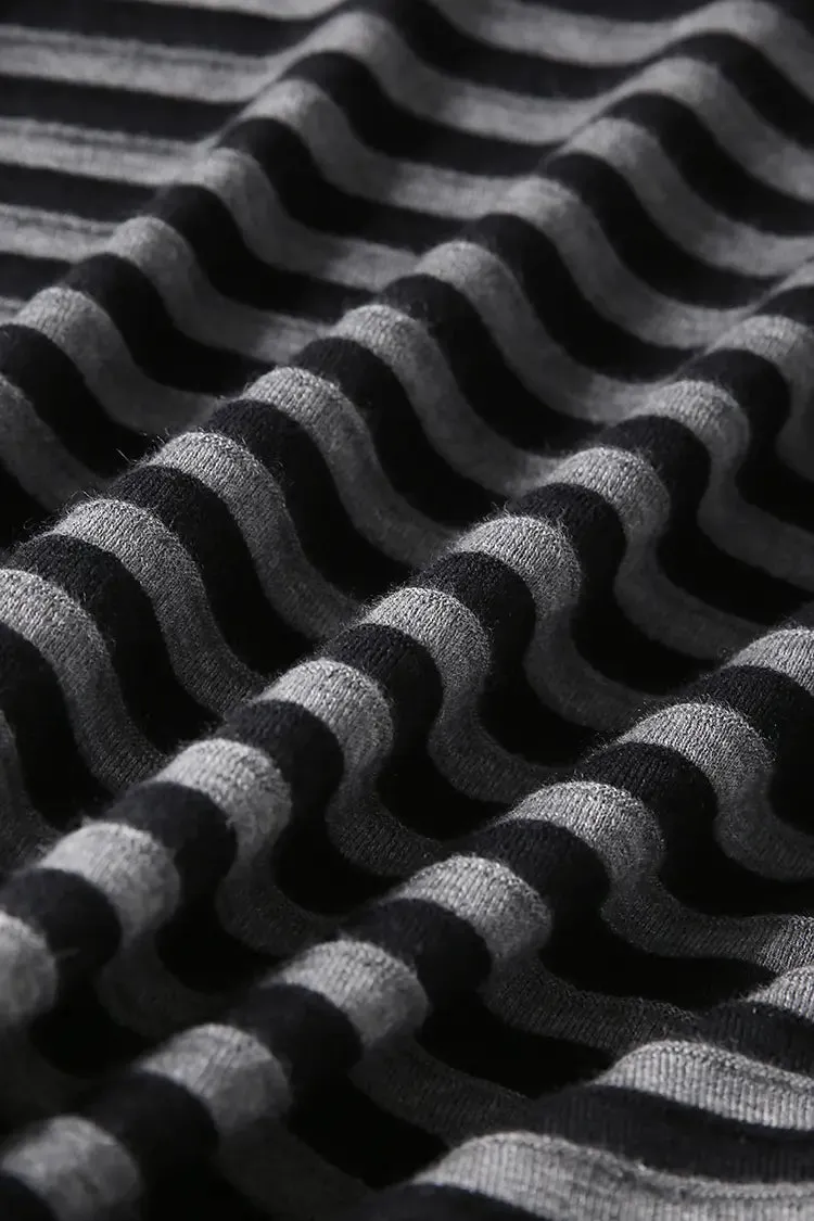 Oversized Long Sleeve Wool Stripe Shirt