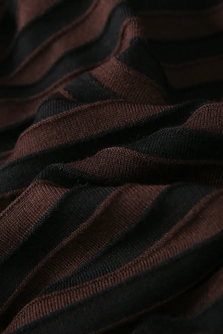 Oversized Long Sleeve Wool Stripe Shirt