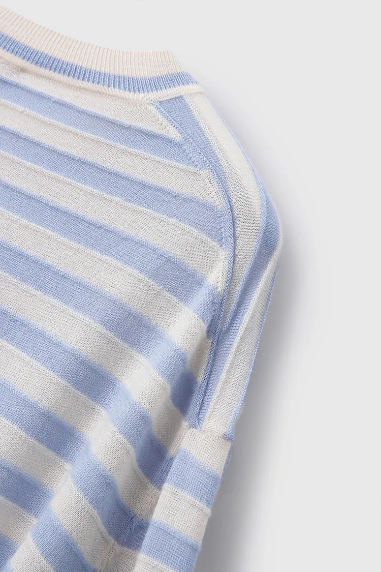 Oversized Long Sleeve Wool Stripe Shirt