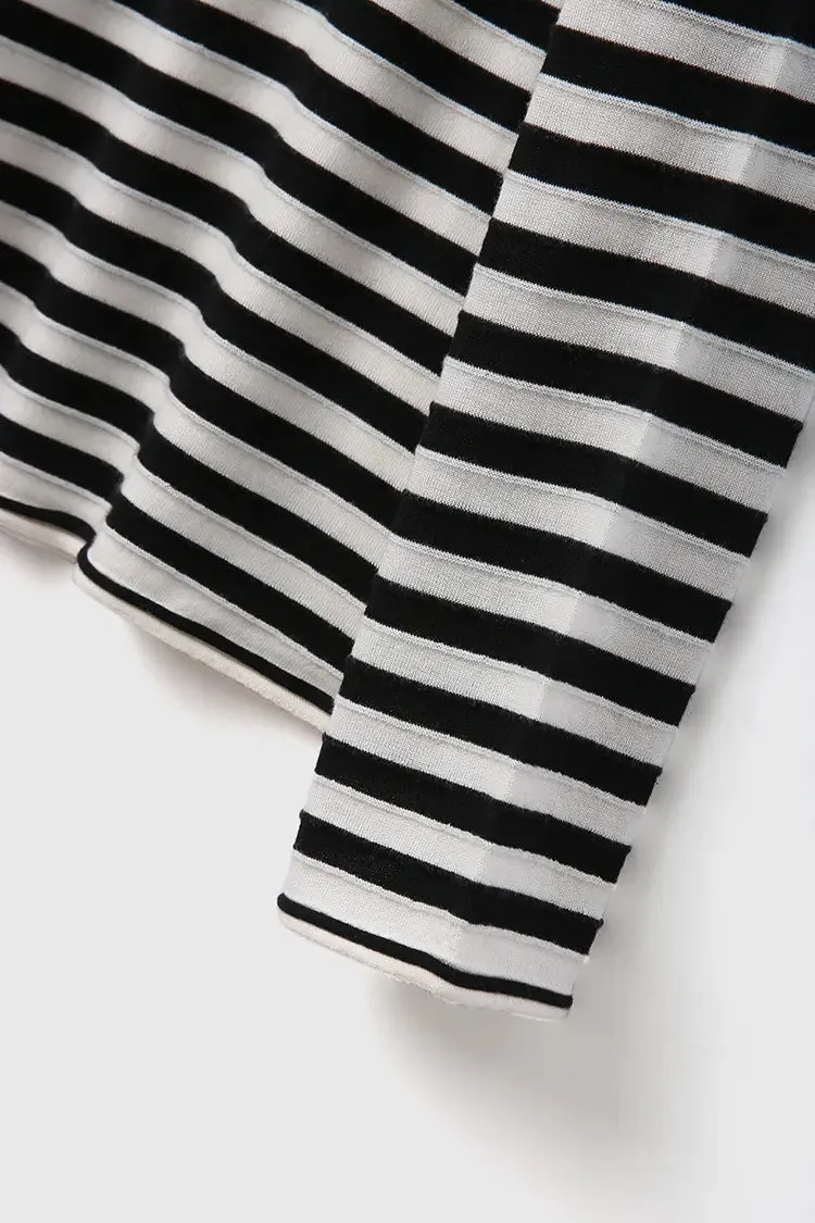 Oversized Long Sleeve Wool Stripe Shirt