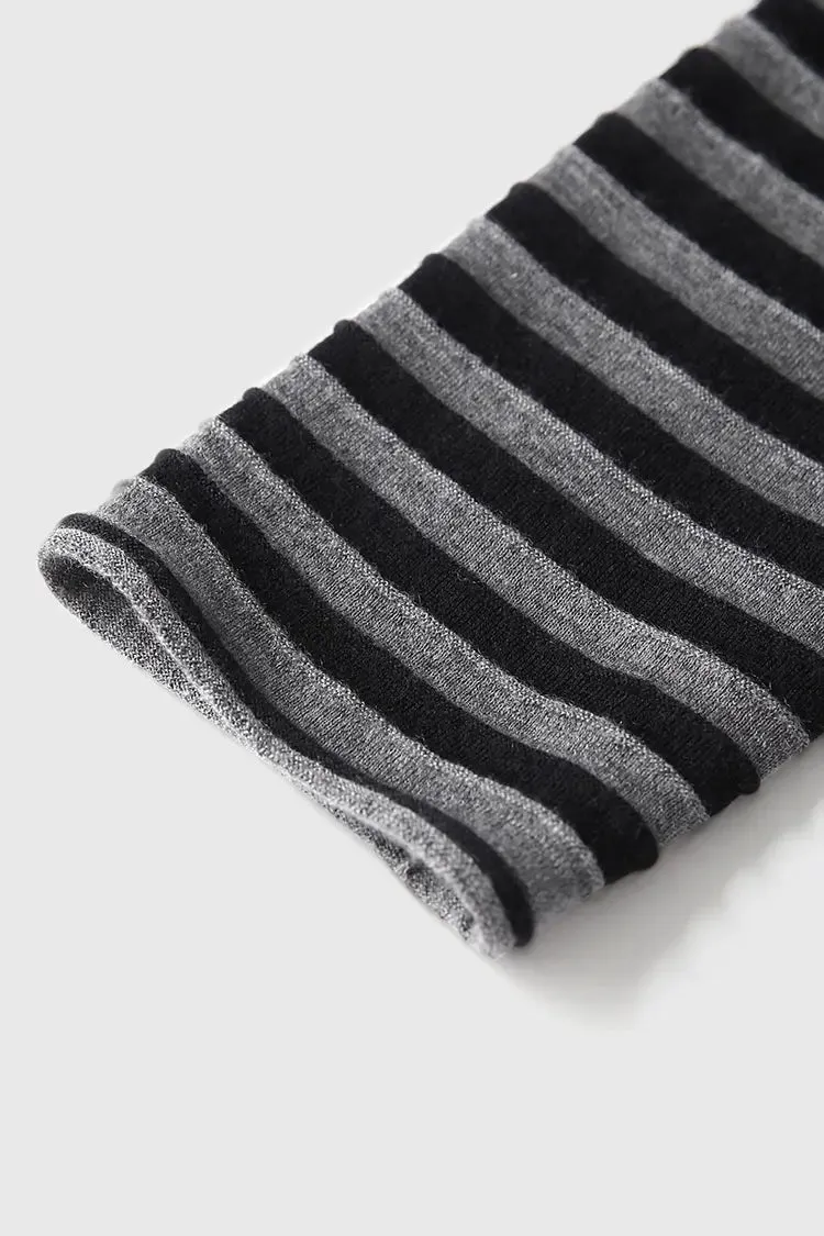 Oversized Long Sleeve Wool Stripe Shirt