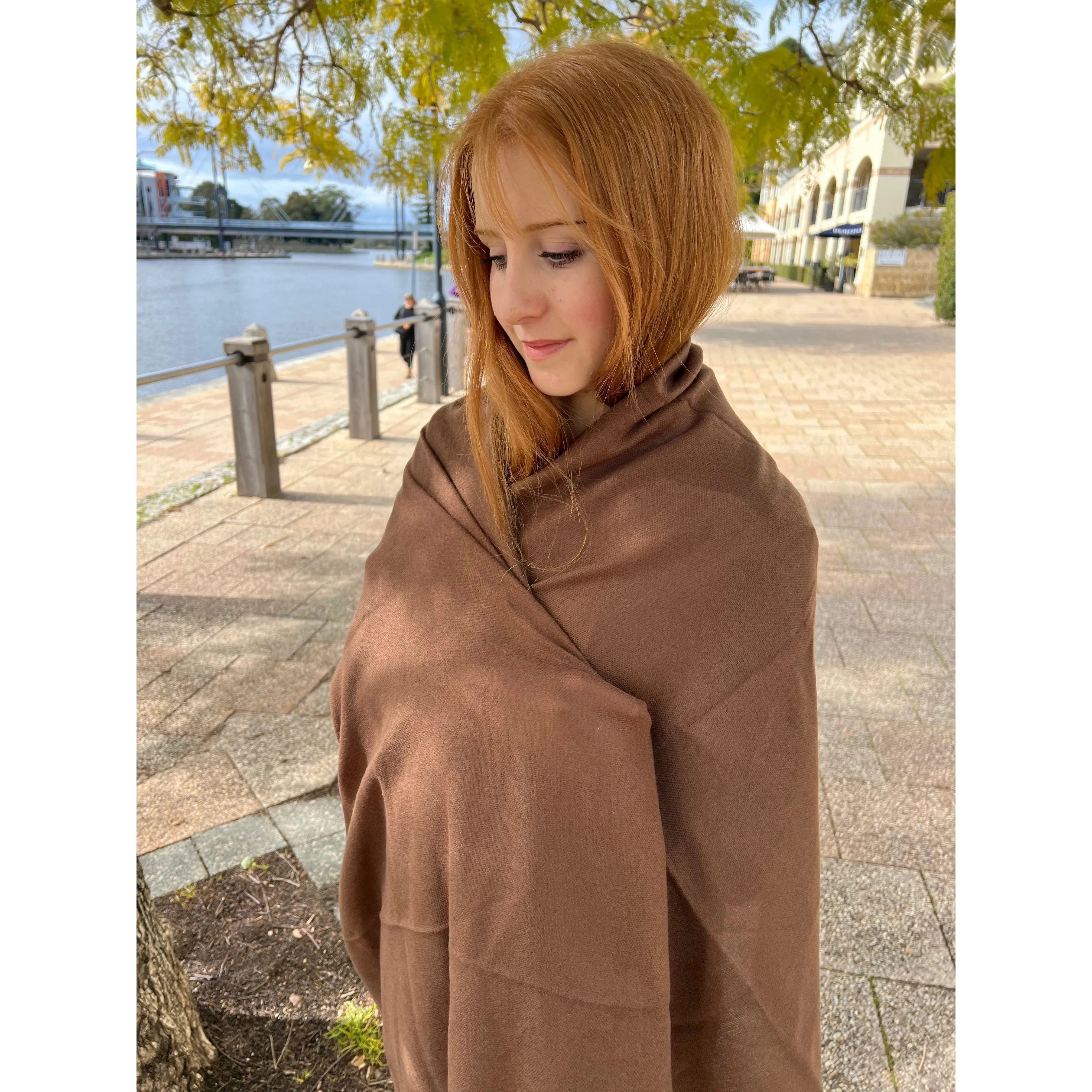 Pashmina Cashmere Shawl - Brown