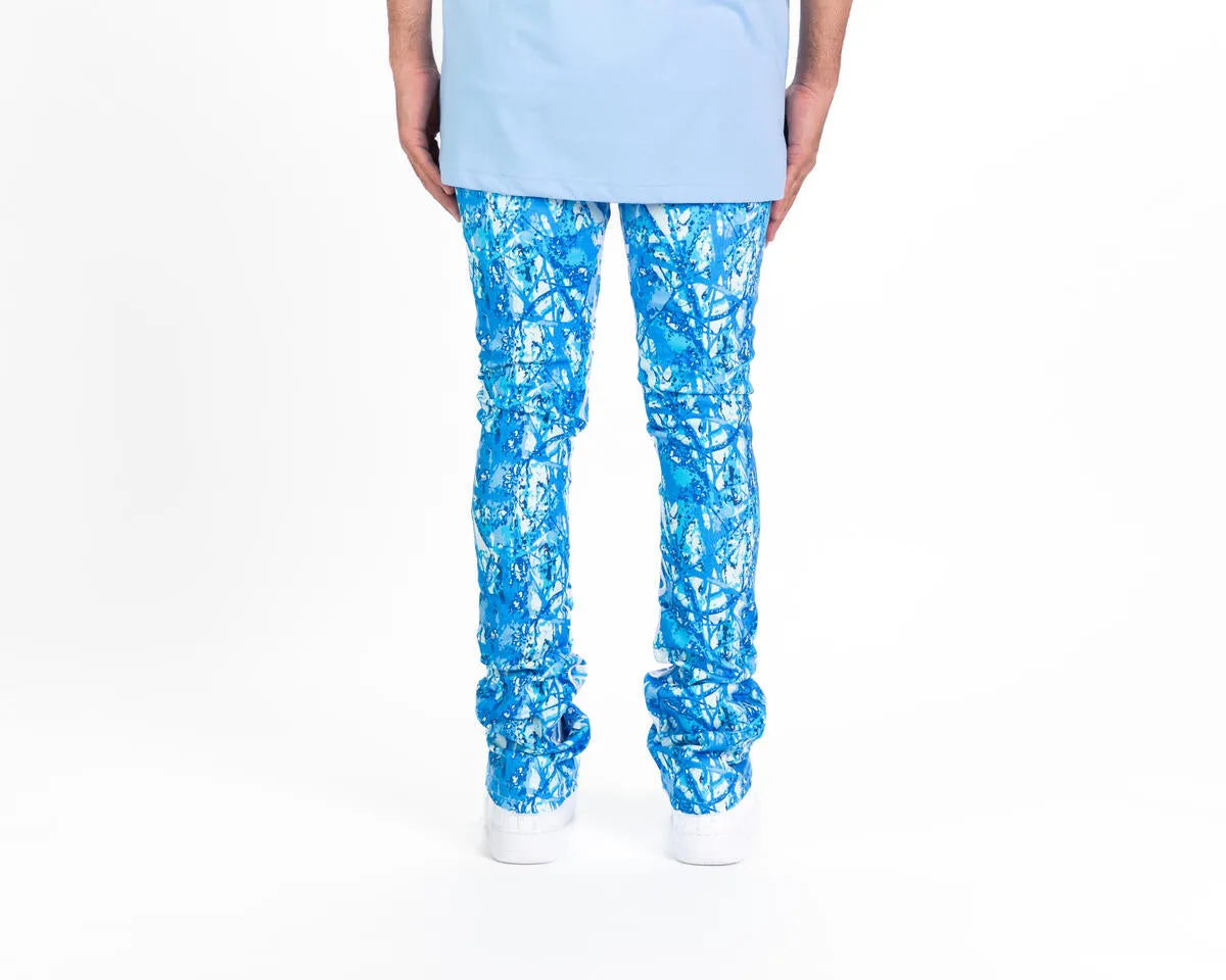 Pheelings AGAINST ALL ODDS FLARE STACK DENIM  (BLUE CAMO/WHITE)