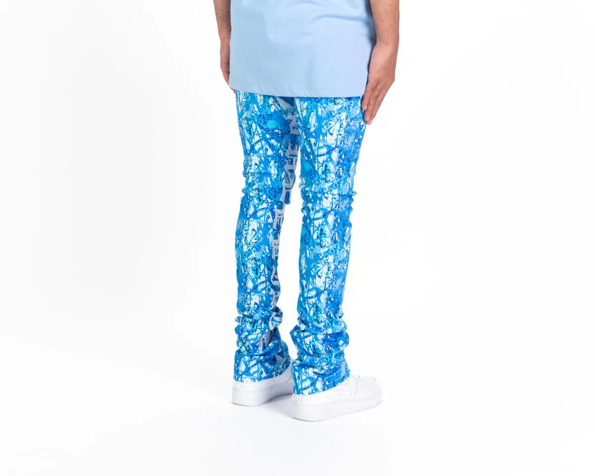 Pheelings AGAINST ALL ODDS FLARE STACK DENIM  (BLUE CAMO/WHITE)