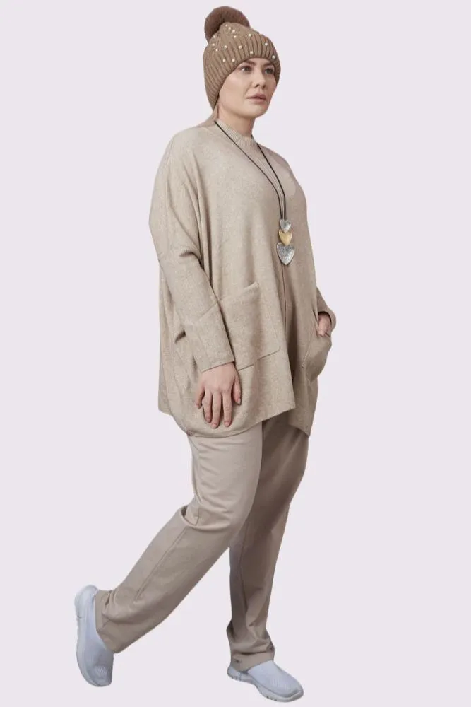 Plain Knitted Front Pocket Top