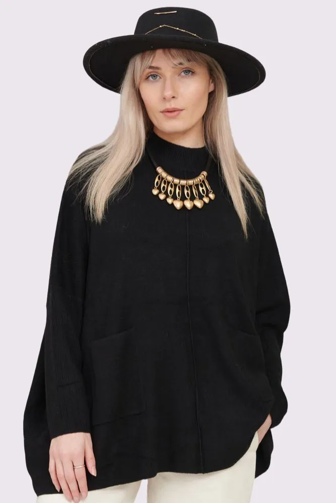 Plain Knitted Front Pocket Top