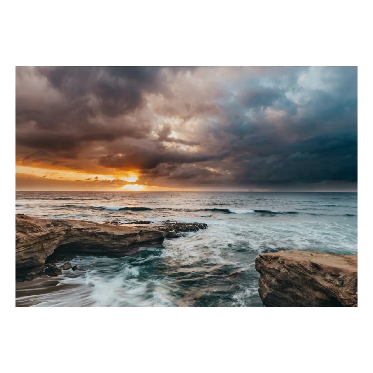 "Stormy Sunset Cliffs" | Coastal Photography Print