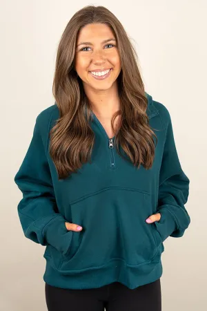 SALE 50% OFF! Cozy Up To You Teal Thumbhole Hoodie