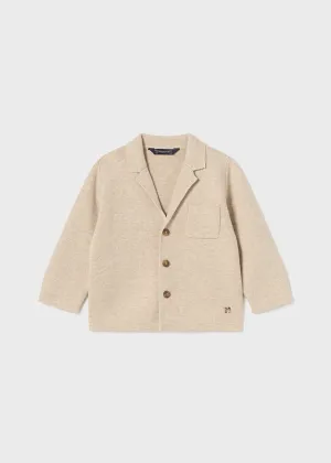 Sand Long Sleeve Collared Cardigan