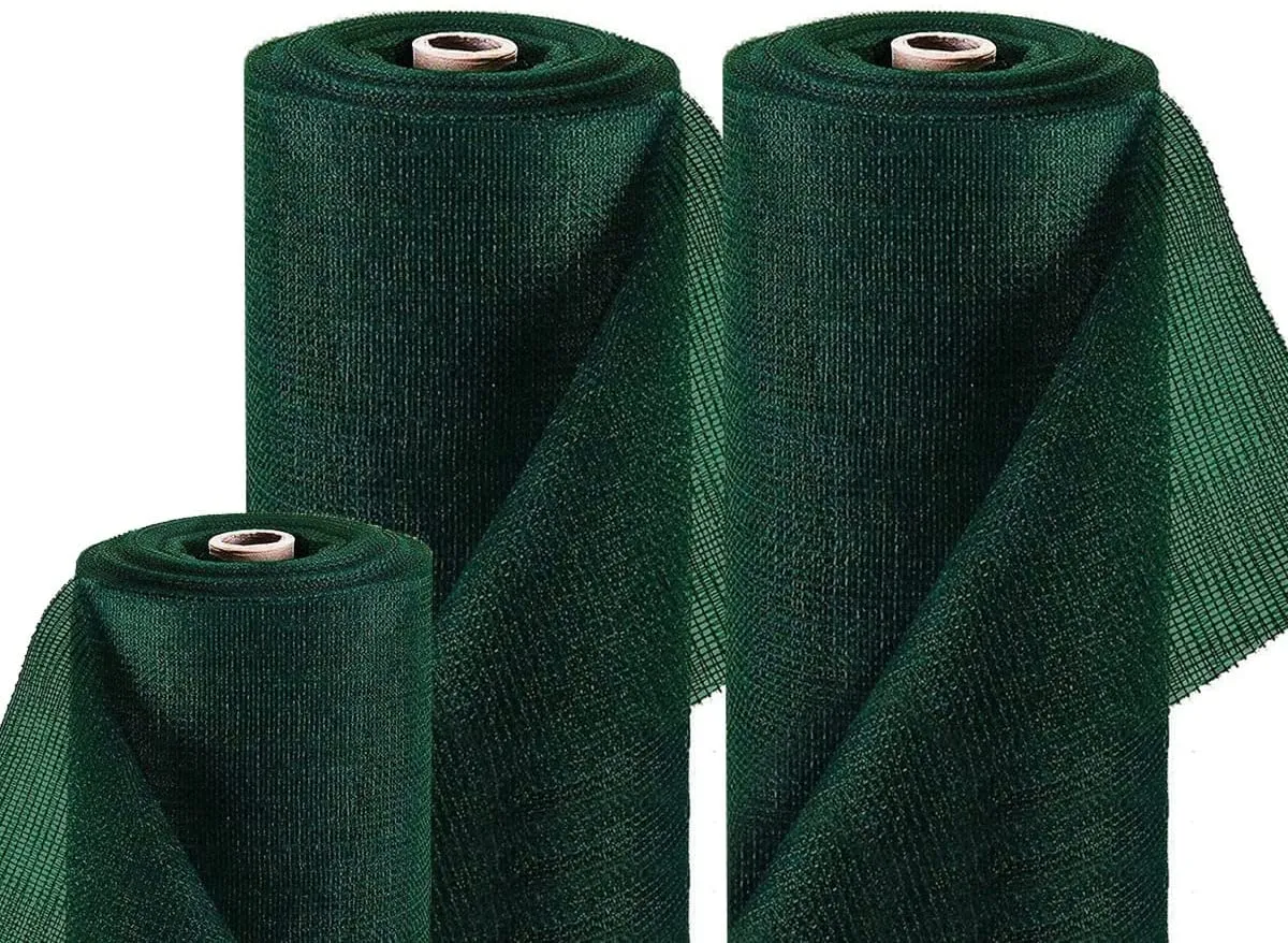 Schattiernetz 60%, Sonnenschutz Netz Sichtschutz, Dunkelgrün, 5-100m lang