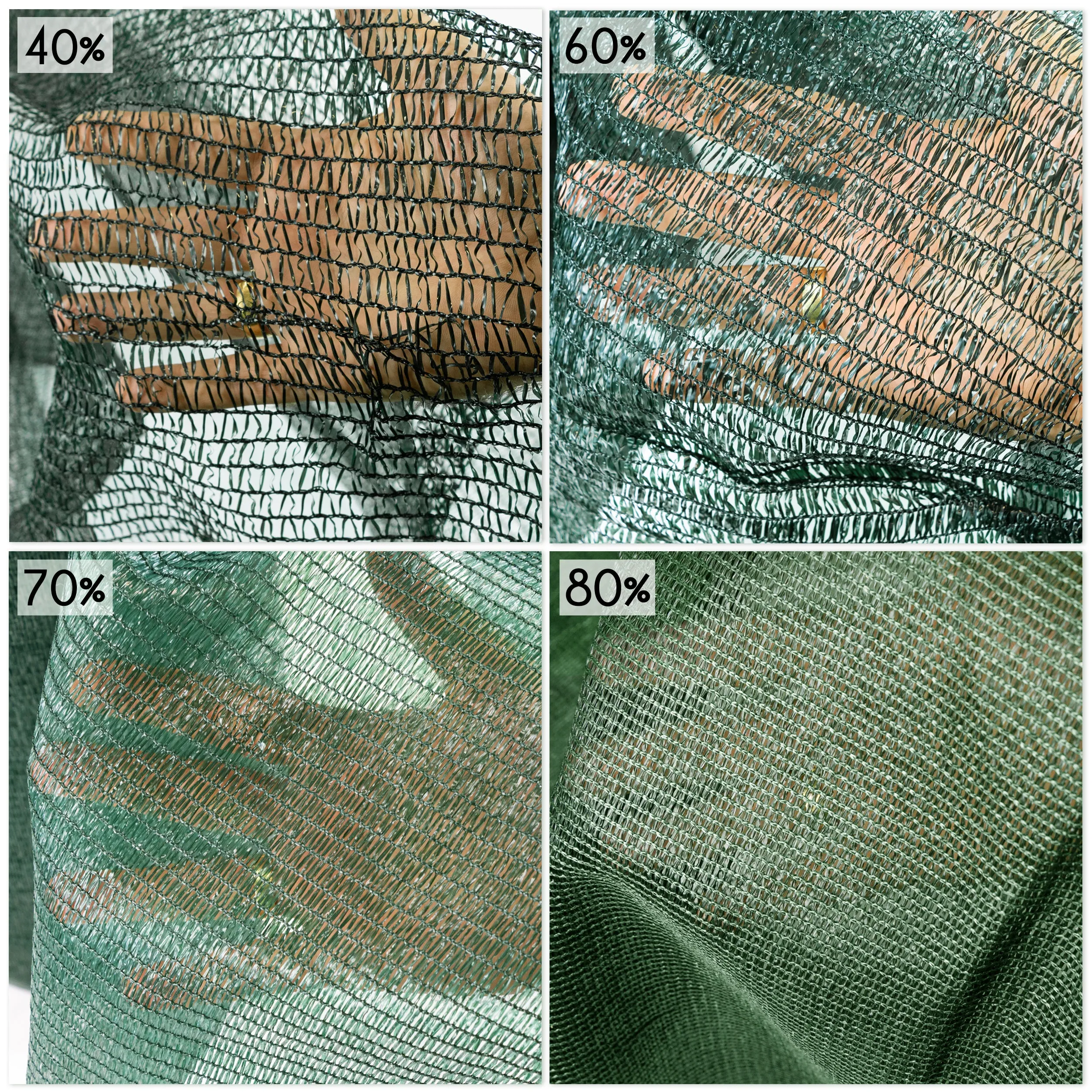 Schattiernetz 60%, Sonnenschutz Netz Sichtschutz, Dunkelgrün, 5-100m lang