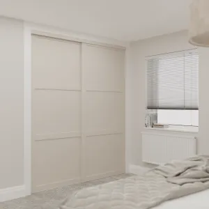 Shaker Cashmere Frame 2 Wood Door Sliding Wardrobe Kit
