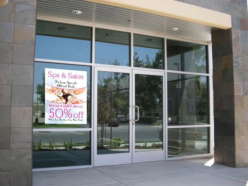 Spa & Salon Winter Warmup Business Retail Display Sign, 18"w x 24"h, Full Color