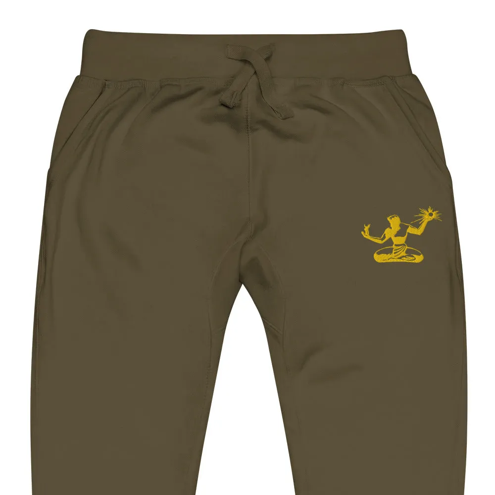 Spirit of Detroit Premium Embroidered Unisex Fleece Sweatpants - Green / Gold