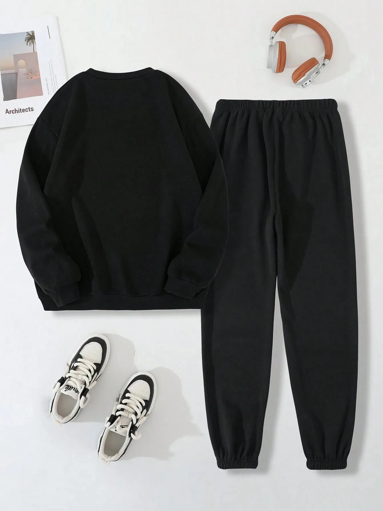 SXV Solid Thermal Lined Sweatshirt & Sweatpants