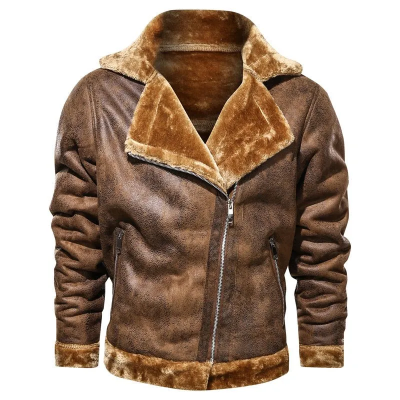 Thick Warm Men's Winter Leather Jacket