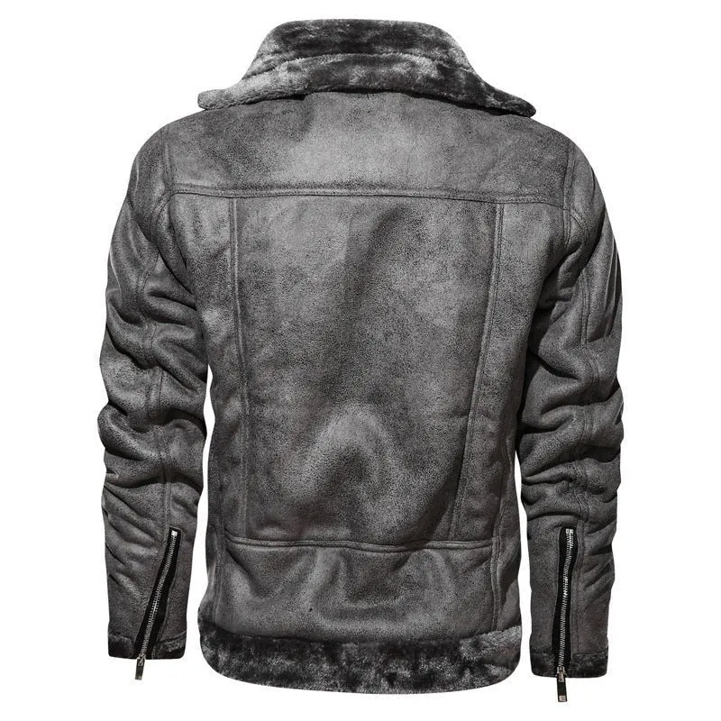 Thick Warm Men's Winter Leather Jacket