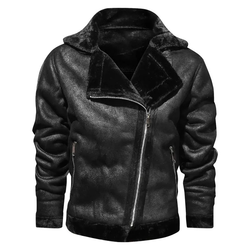 Thick Warm Men's Winter Leather Jacket