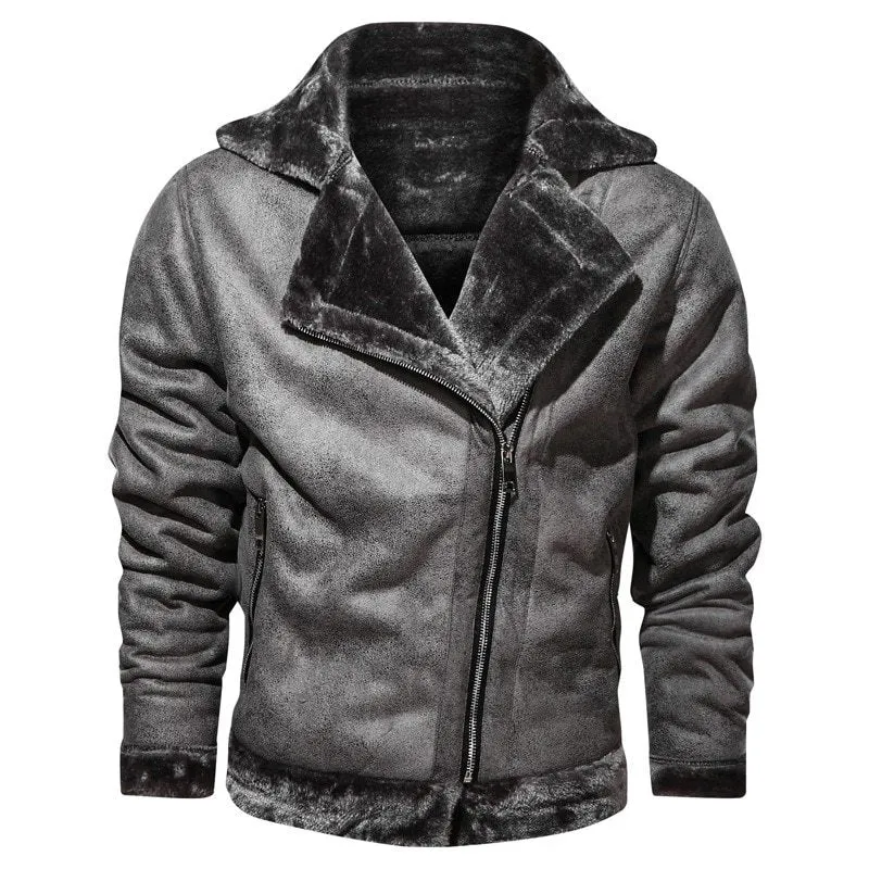 Thick Warm Men's Winter Leather Jacket