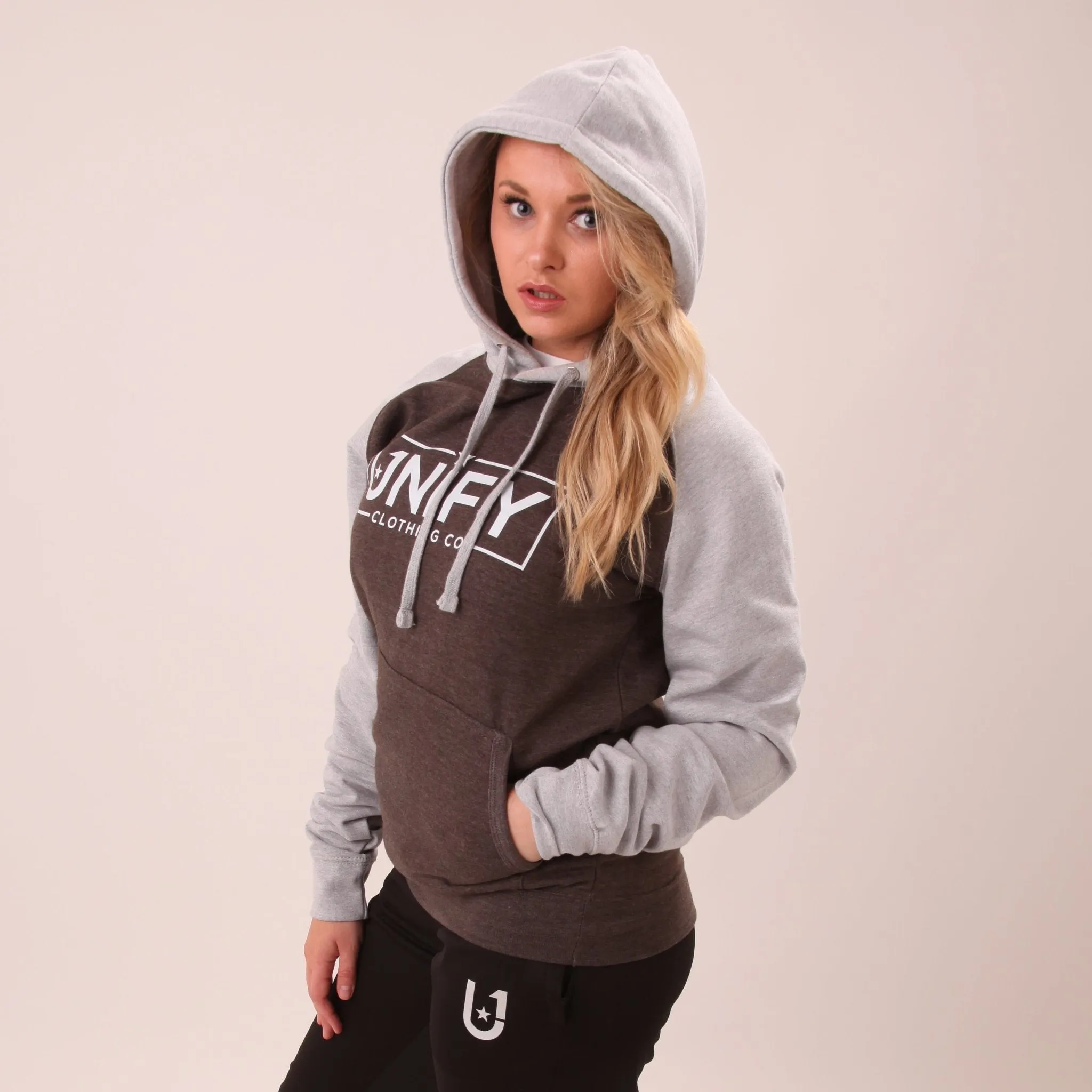 UNIFY Baseball Hoodie - Classic UNIFY Essential Womens Hoodie - UNIFY Double Grey Hoodie