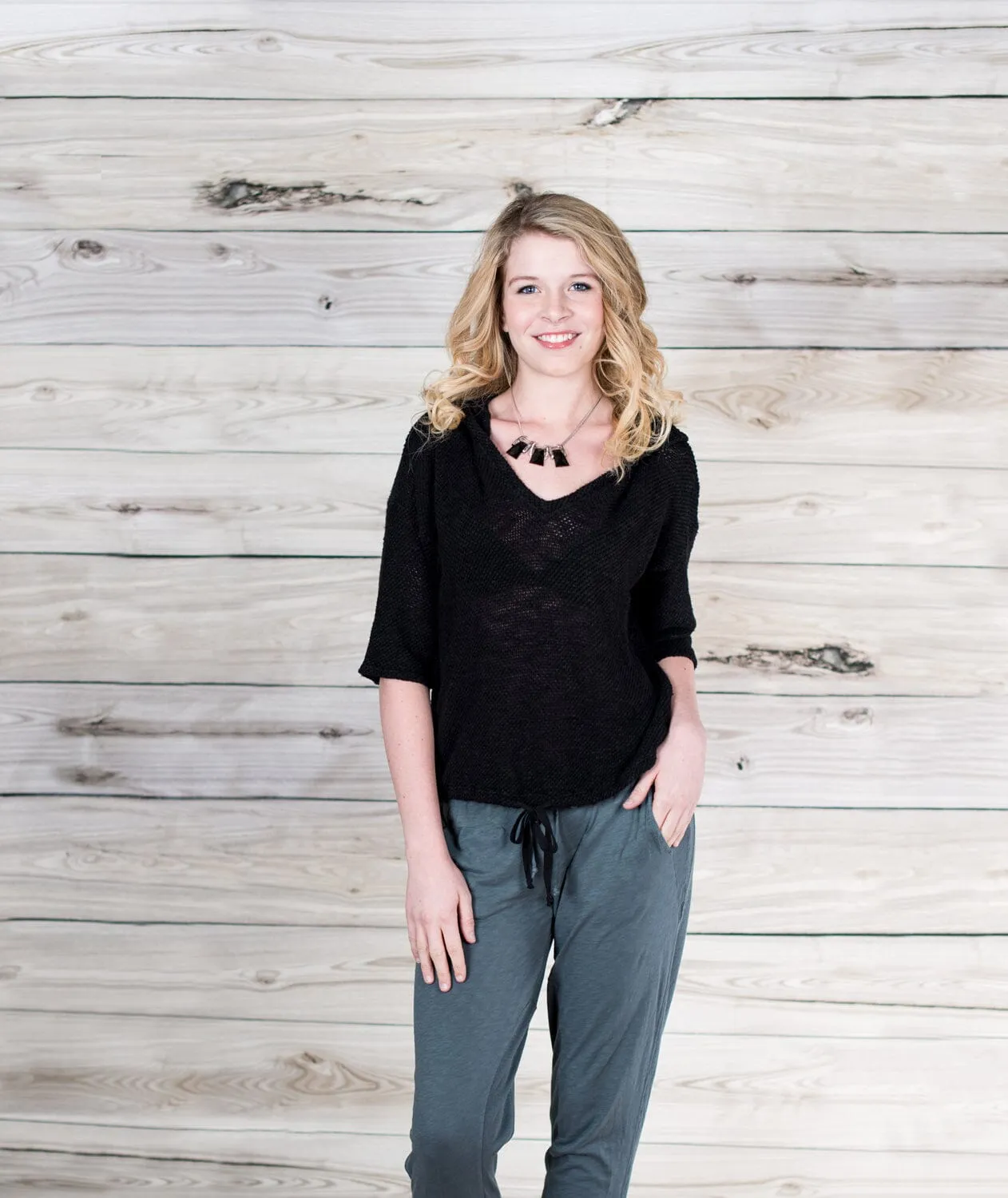 Velvet by Graham & Spencer Kedda Cotton Crochet Dolman Hoodie