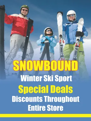 Winter Ski Sports Special Retail Display Sign, 18"w x 24"h, Full Color