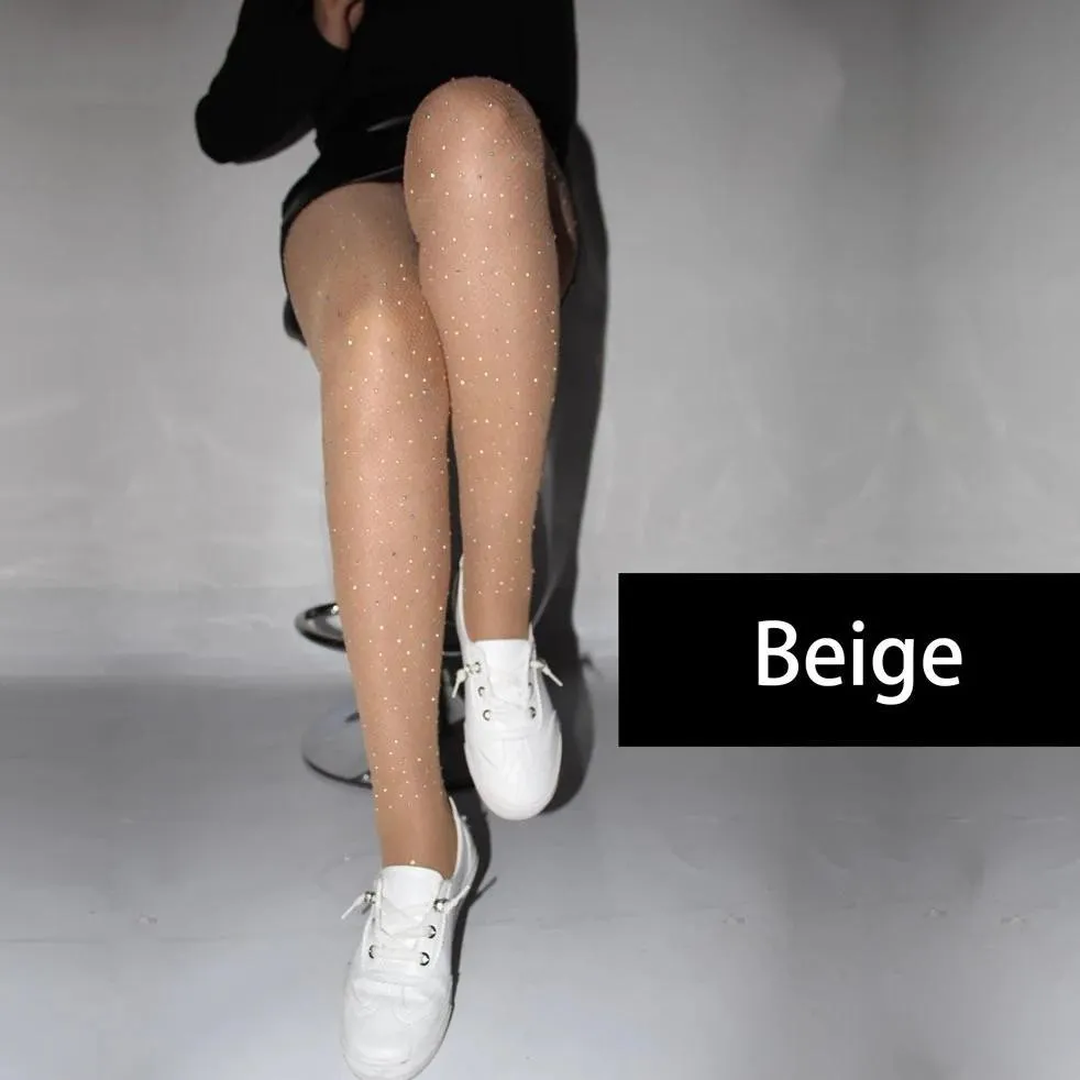 Women's Nylon Mesh Tights With Sequin